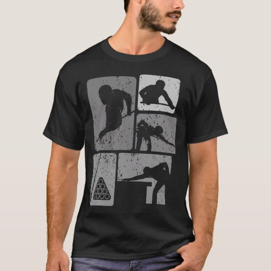 Funny Snooker Billiard Player Eight Ball Pool Play Tシャツ (正面)