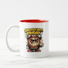  Funny Snooze Until Friday Alarm Clock Mug ツートーンマグカップ