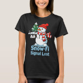 Funny Snow-fi Signal Lost Snowman Christmas Design Tシャツ (正面)