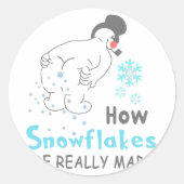 Funny Snow How Snowflakes Are Really Made  ラウンドシール (正面)