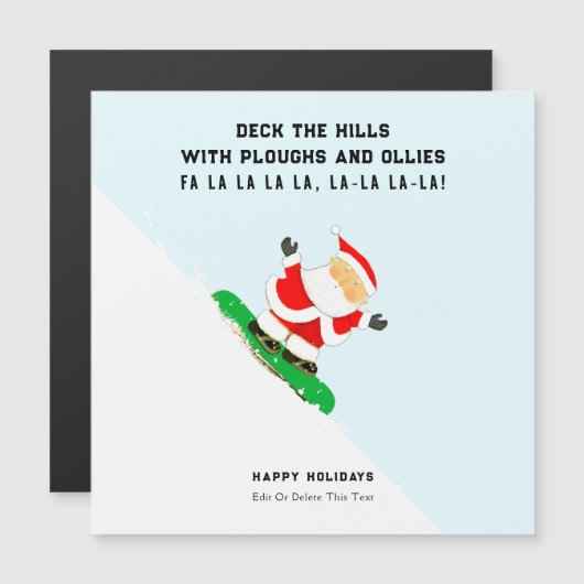 Funny Snowboarding Christmas Holiday Cards (正面/裏面)