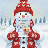 Funny Snowman Celebrating a Valentine Day Birthday カード