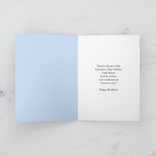 Funny Snowman Celebrating a Valentine Day Birthday カード (内部)