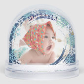 Funny Snowman Marshmallow Custom Photo snow globe (正面)