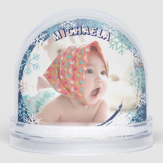 Funny Snowman Marshmallow Custom Photo snow globe (正面)