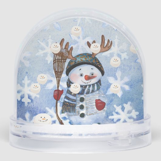 Funny Snowman Marshmallow Custom Photo snow globe (裏面)