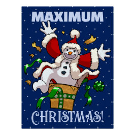 Funny Snowman Maximum Christmas Surprise Cartoon ポスター