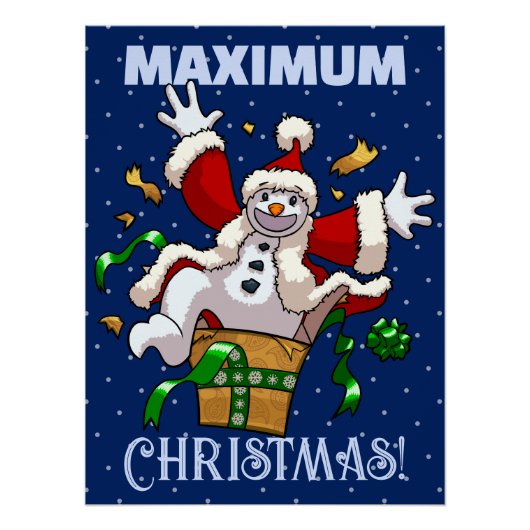 Funny Snowman Maximum Christmas Surprise Cartoon ポスター (正面)