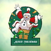Funny Snowman Merry Christmas Surprise Cartoon ウィンドウサイン (シート3)