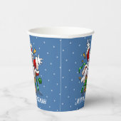 Funny Snowman Merry Christmas Surprise Cartoon 紙コップ (右)