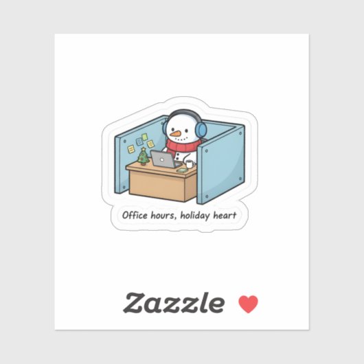 Funny Snowman Office Sticker – Holiday Work Vibes シール (シート)