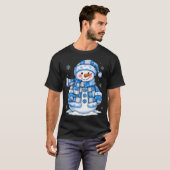 Funny Snowman Snowflake Merry Christmas Xmas Famil Tシャツ (正面フル)