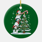 Funny Snowman Tree Decorating Ornament セラミックオーナメント (裏面)