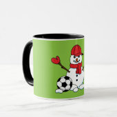 Funny Snowman with Soccer Ball マグカップ (正面左)