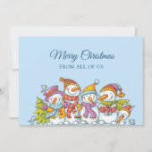 Funny Snowmen Happy Holiday Merry Christmas Card シーズンカード (正面)