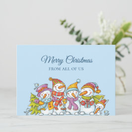 Funny Snowmen Happy Holiday Merry Christmas Card シーズンカード
