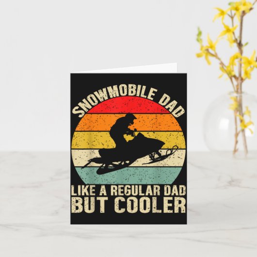 Funny Snowmobile Dad Like A Regular But Cooler Win カード (黄色い花)