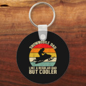 Funny Snowmobile Dad Like A Regular But Cooler Win キーホルダー (正面)