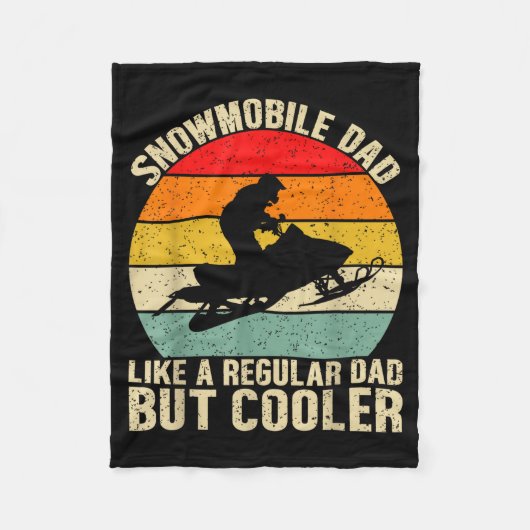 Funny Snowmobile Dad Like A Regular But Cooler Win フリースブランケット (正面)