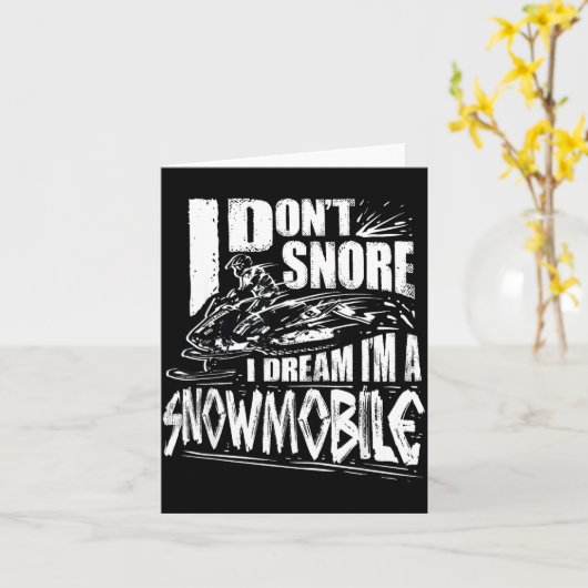 Funny Snowmobile Dream Snowmobile Driving  カード (黄色い花)