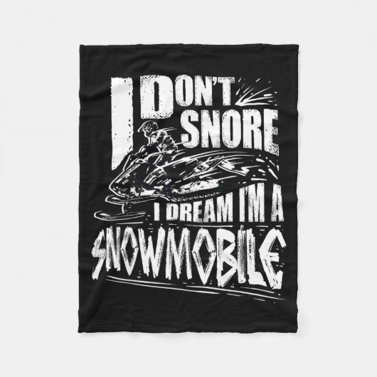 Funny Snowmobile Dream Snowmobile Driving フリースブランケット (正面)