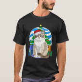 Funny Snowshoe Cat Santa Christmas Tree Decor Tシャツ (正面)