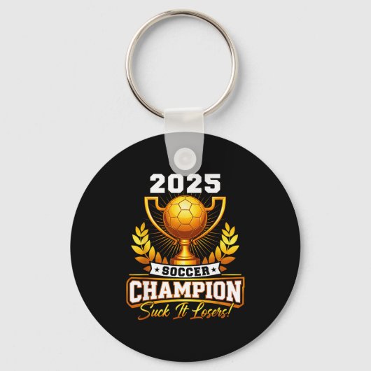 Funny Soccer Champion 2025 Trophy  キーホルダー (正面)