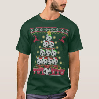 Funny Soccer Christmas Tree Gifts Soccer Fans Ugly Tシャツ