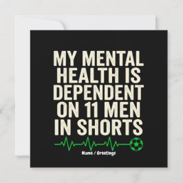 Funny Soccer Fan Mental Health Heartbeat Graphic  招待状