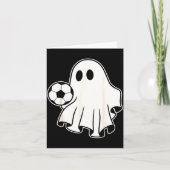 Funny Soccer Ghost Playing Soccer Lovers Halloween カード (正面)