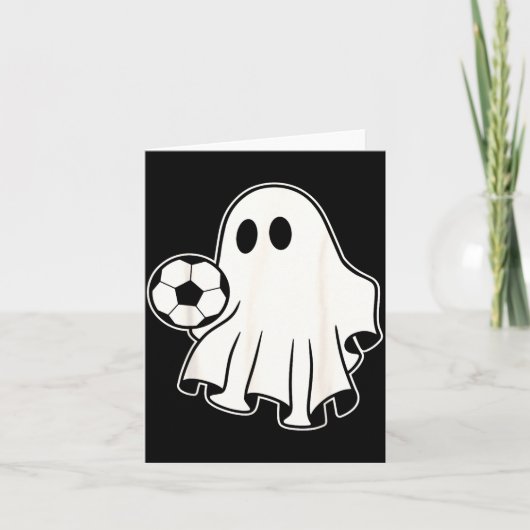 Funny Soccer Ghost Playing Soccer Lovers Halloween カード (正面)