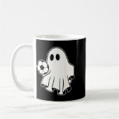 Funny Soccer Ghost Playing Soccer Lovers Halloween コーヒーマグカップ (左)