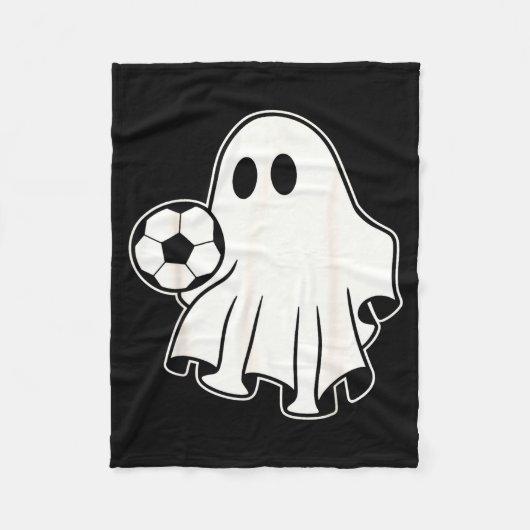 Funny Soccer Ghost Playing Soccer Lovers Halloween フリースブランケット (正面)