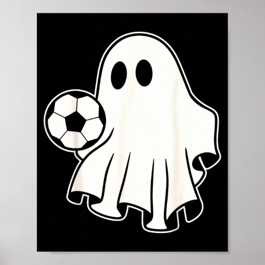 Funny Soccer Ghost Playing Soccer Lovers Halloween ポスター (正面)