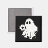Funny Soccer Ghost Playing Soccer Lovers Halloween マグネット (正面/裏面)