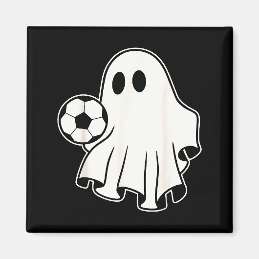Funny Soccer Ghost Playing Soccer Lovers Halloween マグネット (正面)