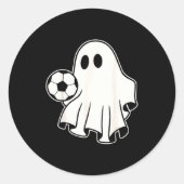 Funny Soccer Ghost Playing Soccer Lovers Halloween ラウンドシール (正面)