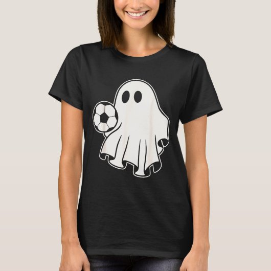 Funny Soccer Ghost Playing Soccer Lovers Halloween Tシャツ (正面)