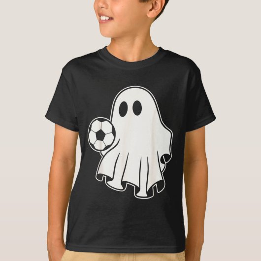 Funny Soccer Ghost Playing Soccer Lovers Halloween Tシャツ (正面)