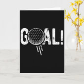 Funny Soccer Goal Golf Four Joke  カード (黄色い花)