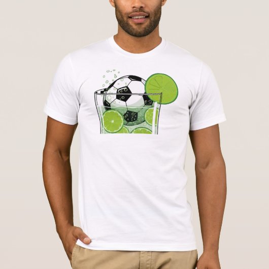 Funny Soccer Lime Drink Graphic Men’s T-Shirt Tシャツ (正面)