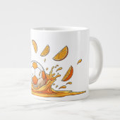 Funny Soccer Orange Splash Coffee Mug ジャンボコーヒーマグカップ (正面右)