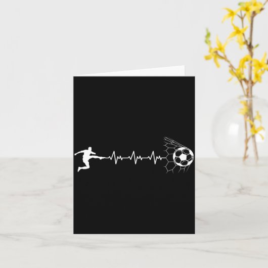Funny Soccer Player Heart Pulse Graphic Srt Footba カード (黄色い花)