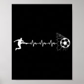 Funny Soccer Player Heart Pulse Graphic Srt Footba ポスター (正面)