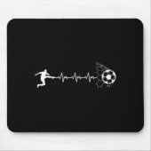 Funny Soccer Player Heart Pulse Graphic Srt Footba マウスパッド (正面)