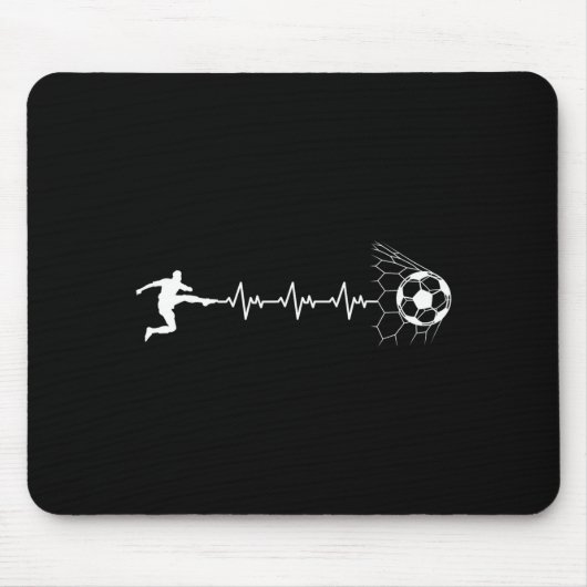 Funny Soccer Player Heart Pulse Graphic Srt Footba マウスパッド (正面)