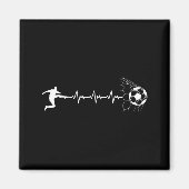 Funny Soccer Player Heart Pulse Graphic Srt Footba マグネット (正面)