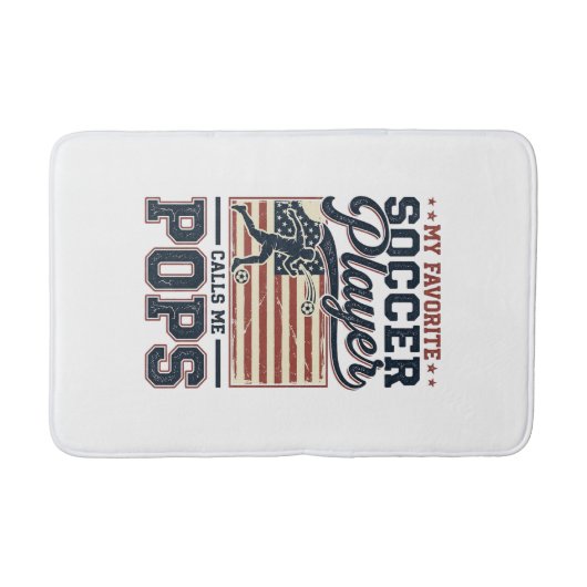 Funny Soccer Pops Vintage Engraving Shirt Design_1 バスマット (正面)