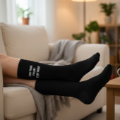 Funny socks with personalized text on the sides ソックス