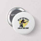 Funny Softball Quote Oh My God Becky Look At Her B 缶バッジ (正面&裏面)